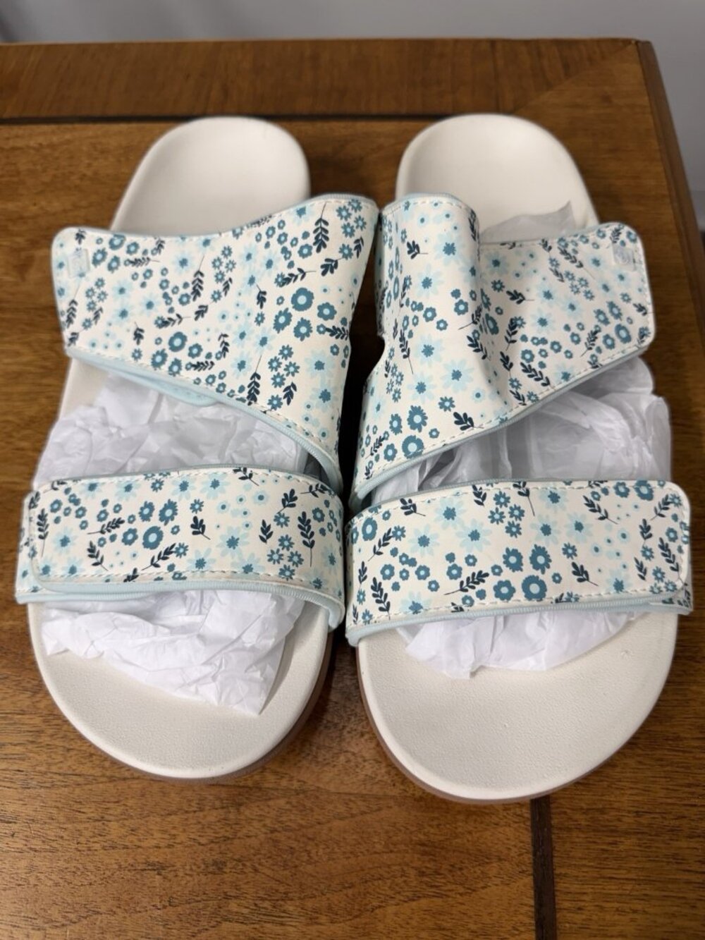 Spenco Kholo Nuevo Women's 12 D Floral Slide Sandals Comfort Adjustable Straps